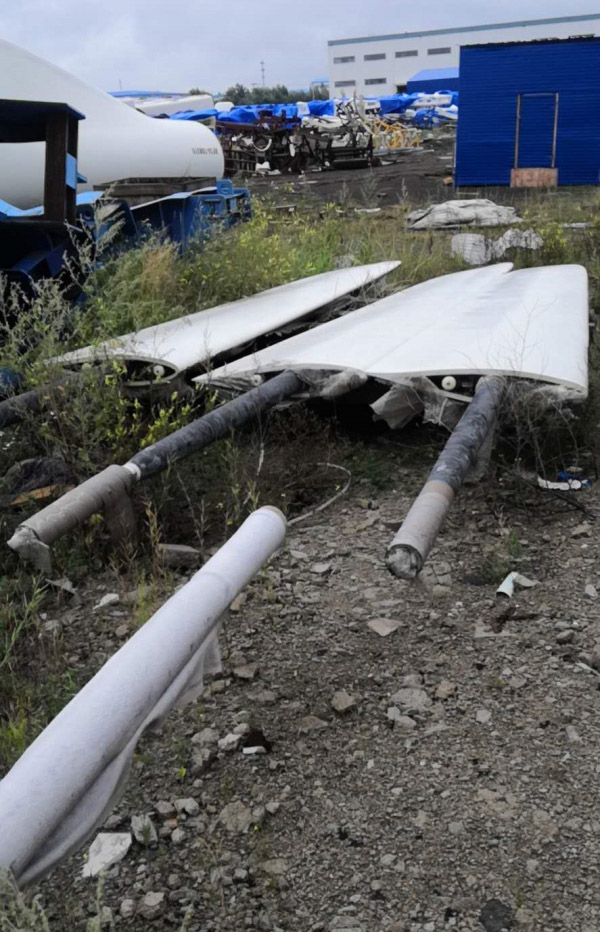 張北基地退役葉片、機艙處置現(xiàn)場